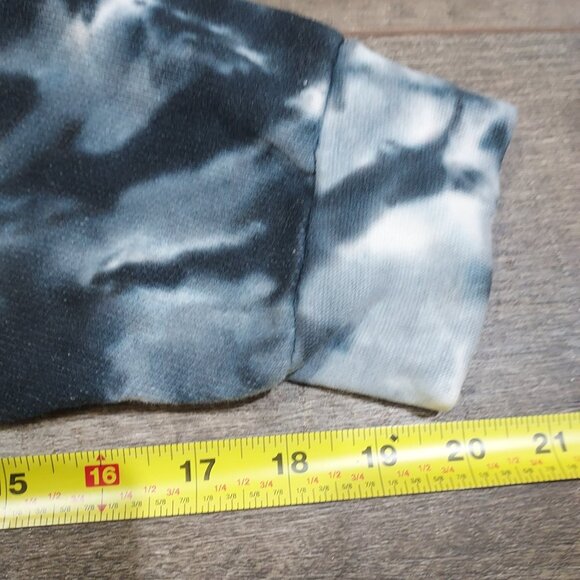 Tie Dye Jon Lauren Hoodie Sweatshirt Pullover Gray White Black Kangaroo Pocket M - Picture 16 of 16